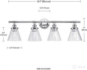 img 2 attached to 💡 Globe Electric Parker 4-Light Vanity Light - Chrome Finish with Clear Glass Shades - Product Code 51446