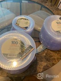 img 6 attached to 100 упаковок 9-дюймовых модных одноразовых прозрачных пластиковых тарелок для званого ужина или свадьбы - прочные тарелки для закусок, салатов и десертов от Ilyapa