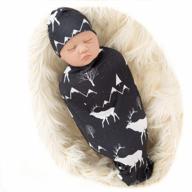 gray arrow newborn swaddle blanket and beanie set - galabloomer baby boy receiving blankets logo