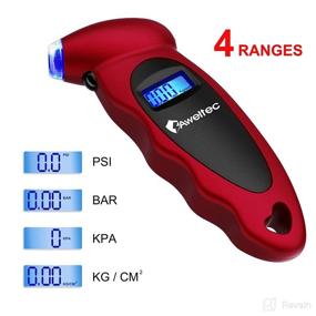 img 1 attached to AWELTEC Digital Tire Pressure Gauge 150 PSI - Accurate and Versatile 🔴 Gauge for Cars, Trucks, Motorcycles, Bicycles - Backlit LCD, Non-Slip Grip - Red