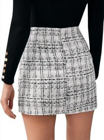 img 3 attached to Women'S Elegant High Waist Plaid Tweed Mini Skirt By SweatyRocks