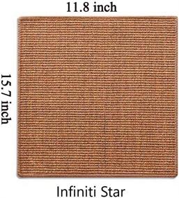 img 3 attached to 🐱 Premium Sisal Cat Scratching Mat: Durable Floor Rug for Cats with Replacement Sisal Posts - Size 11.8 x 15.7