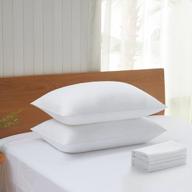 подушки для сна из плюшевого волокна премиум-класса - 2 упаковки, приятные для кожи со съемными дышащими чехлами - стандартный размер, белые (2 шт. в упаковке), от acanva логотип