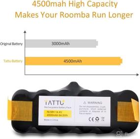 img 3 attached to 🔋 TATTU 4500mAh XLife Extended Life Replacement Battery for iRobot Roomba R3 Series Models - Compatible with 500, 600, 700, 800, and 900 Series Models (530, 531, 532, 535, 536, 540, 550, 552, 560, 562, 570, 580, 595, 620, 630, 650, 660, 760, 770, 780, 790, 870, 880, and 980)