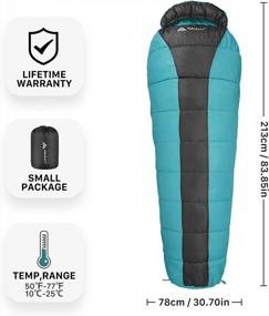 img 3 attached to 3 Season 50-77℉ Forceatt Lightweight Mummy Sleeping Bag For Adults & Teens, Perfect For Backpacking/Hiking/Outdoor Activities In Spring, Summer And Fall.