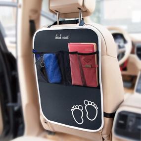 img 3 attached to Protect Your Car Seats And Keep Your Kids Organized With A 2-Pack Of Back Seat Protectors Including Kick Mats And Mesh Pockets