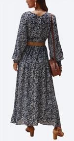 img 3 attached to Bohemian Chic: Bagheat Women'S Printed Maxi Dress With V Neck And Long Sleeves
