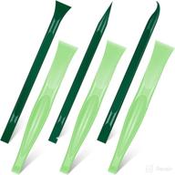 🧹 6-pack green non-scratch carbon fiber plastic cleaning scrapers - pen-shaped stiff kitchen sticker scratch cleaning tools logo