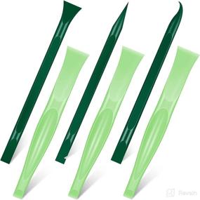 img 4 attached to 🧹 6-Pack Green Non-Scratch Carbon Fiber Plastic Cleaning Scrapers - Pen-shaped Stiff Kitchen Sticker Scratch Cleaning Tools