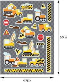 img 1 attached to TINYMILLS Construction Trucks Birthday Party Assortment Favor Set Of 108 Pcs (12 Party Favor Treat Bags With Handles, 24 Self-Ink Stamps For Kids, 12 Sticker Sheets, 12 Coloring Books , 48 Crayons) Garbage Truck Party Dump Truck Party Supplies