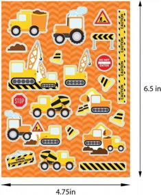 img 2 attached to TINYMILLS Construction Trucks Birthday Party Assortment Favor Set Of 108 Pcs (12 Party Favor Treat Bags With Handles, 24 Self-Ink Stamps For Kids, 12 Sticker Sheets, 12 Coloring Books , 48 Crayons) Garbage Truck Party Dump Truck Party Supplies