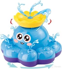 img 4 attached to Bath Toy Octopus - Spray Water Fountain, Floating & Rotating with Colorful Variation - Funcorn Toys for Baby, Toddler, Infant - Ideal for Bathtub, Shower, Pool or Bathroom - Water Pump Electronic Sprayer
