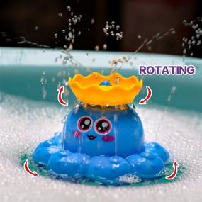 img 1 attached to Bath Toy Octopus - Spray Water Fountain, Floating & Rotating with Colorful Variation - Funcorn Toys for Baby, Toddler, Infant - Ideal for Bathtub, Shower, Pool or Bathroom - Water Pump Electronic Sprayer