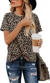 img 4 attached to Stylish Leopard Print Tops For Women: BMJL'S Cute And Casual Summer Shirts With Soft Short Sleeves, Loose Fit, And Fashionable Blouse Design