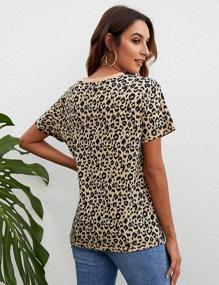 img 2 attached to Stylish Leopard Print Tops For Women: BMJL'S Cute And Casual Summer Shirts With Soft Short Sleeves, Loose Fit, And Fashionable Blouse Design