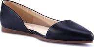 hsyzzy women flat shoes leather slip on comfort casual pointed toe ballet flats black logo