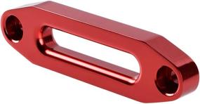 img 1 attached to 🔴 High-Grade Aluminum Hawse Fairlead for ATV UTV Truck - Astra Depot Red 4 4/5", compatible with KFI Ramsey 3000lbs-4000lbs Synthetic Winch Rope