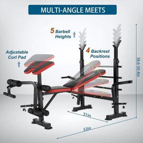 img 2 attached to Get In Shape With OppsDecor 5 In 1 Adjustable Weight Bench Set For Full Body Workout