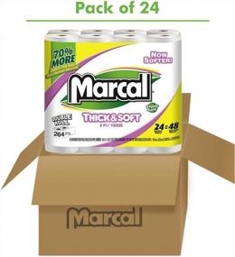img 3 attached to 24-Pack Marcal Chimney-Style Double Roll Toilet Paper - Sustainable, Septic Safe Bath Tissue (Model 01626)