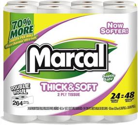 img 4 attached to 24-Pack Marcal Chimney-Style Double Roll Toilet Paper - Sustainable, Septic Safe Bath Tissue (Model 01626)
