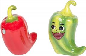 img 2 attached to 🌶️ Pacific Giftware 1 X Hot Chili Peppers Magnetic Salt & Pepper Shakers S/P - Add Spice to Your Kitchen with Stylish Magnetic Shakers!