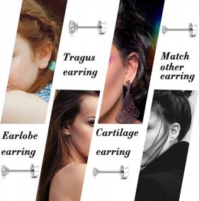 img 2 attached to Stylish And Durable: 12 Pairs Of Flat Back Cartilage Earrings For Women And Men - 316L Surgical Steel With Round CZ Studs In 2-5Mm Sizes - Ideal For Tragus, Helix And Piercing Jewelry (20G)