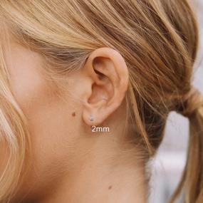 img 1 attached to Stylish And Durable: 12 Pairs Of Flat Back Cartilage Earrings For Women And Men - 316L Surgical Steel With Round CZ Studs In 2-5Mm Sizes - Ideal For Tragus, Helix And Piercing Jewelry (20G)