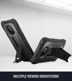 img 1 attached to Чехол OnePlus 7T Defender: серия Revolution, поэтическая прочная крышка с подставкой, двухслойная защита и встроенная защита экрана, противоударный, черный