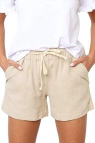 img 3 attached to Women'S Summer Shorts - Comfy Drawstring Elastic Waist With Pockets - QACOHU Casual