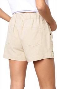 img 2 attached to Women'S Summer Shorts - Comfy Drawstring Elastic Waist With Pockets - QACOHU Casual