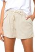women's summer shorts - comfy drawstring elastic waist with pockets - qacohu casual logo