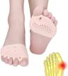 4 pcs nude metatarsal pads & gel toe separators - breathable, soft & new material for forefoot pain relief and blister prevention logo
