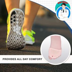 img 1 attached to 4 PCS Nude Metatarsal Pads & Gel Toe Separators - Breathable, Soft & New Material For Forefoot Pain Relief And Blister Prevention