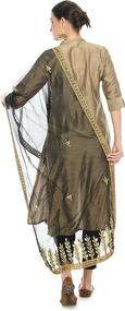 img 3 attached to Lagi Womens Gold Embroidered Dupatta