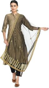 img 4 attached to Lagi Womens Gold Embroidered Dupatta