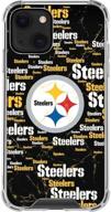 protect your iphone 14 plus in style with skinit's officially licensed nfl pittsburgh steelers clear phone case - featuring black blast design logo