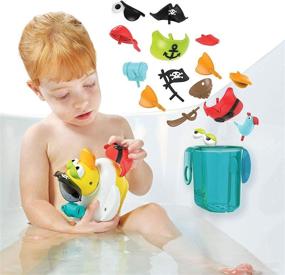 img 3 attached to 🦆 Yookidoo Pirate Jet Duck Bath Toy - Water Shooter & Sensory Development for Kids - Battery Operated Bath Toy with 15 Pieces - Ages 2+ - Bath Time Fun