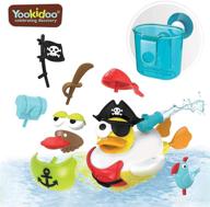🦆 yookidoo pirate jet duck bath toy - water shooter & sensory development for kids - battery operated bath toy with 15 pieces - ages 2+ - bath time fun logo