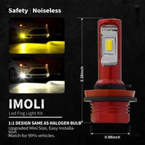 img 3 attached to 2PCS H11 LED Fog Light Bulb Imoli H8/H9 Car Kit - 6000K/3000K Dual Colors, 12SMD 3570 Chips 4000LM/Set, Fanless IP67 Waterproof