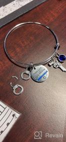 img 5 attached to 👮 CENWA Police Wife Police Mom Jewelry: Stylish Thin Blue Line Bracelet - Perfect Leo Police Academy Gift for Backing The Blue