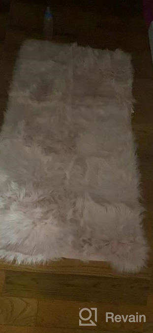 img 1 attached to Experience Ultimate Comfort With LOCHAS Ultra Soft Fluffy Faux Fur Sheepskin Area Rug - Light Blue, 2X3 Feet review by Sheryl Lockwood