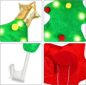 img 2 attached to 🎄 URATOT Christmas Auto Reindeer Antlers Decoration Kit: Green Tree Car Reindeer Antlers with LED Lights & Vehicle Reindeer Nose for Festive Christmas Decor