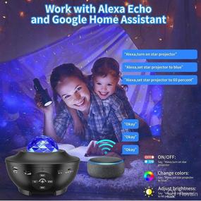 img 1 attached to 🌟 Smart Star Projector with Alexa & Google Assistant: Multiple Colors, Phone App Remote, Night Light Projector with Bluetooth Speaker for Bedroom