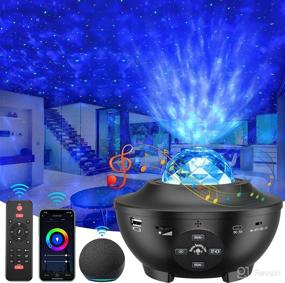 img 4 attached to 🌟 Smart Star Projector with Alexa & Google Assistant: Multiple Colors, Phone App Remote, Night Light Projector with Bluetooth Speaker for Bedroom