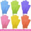 exfoliating gloves, anezus 6 pairs shower scrub gloves bath loofah glove exfoliating for women to remove dead skin for body exfoliate (6 colors) logo