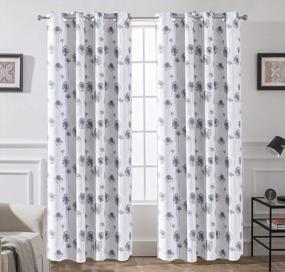 img 2 attached to Gray Dandelion Floral Botanic Thermal Insulated Blackout Curtains - 2 Layers, 2 Panels, Grommet Top, Energy Saving, Room Darkening - 52X84 Inches Each Panel By DriftAway