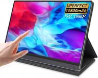 portable touchscreen uperfect upgraded 1920x1080 15.6", 60hz, built-in speakers, flicker-free, ultrawide screen, mds-156g16, hd logo