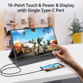 img 1 attached to Portable Touchscreen UPERFECT Upgraded 1920X1080 15.6", 60Hz, Built-In Speakers, Flicker-Free, Ultrawide Screen, MDS-156G16, HD