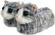 cozy winter cat slippers for men, women, and kids - soft plush animal kitty footwear with big eyes logo