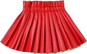 img 4 attached to 👗 WeLaken Pleated Leather Skirts Outfits for Girls' Clothing - Skirts & Skorts